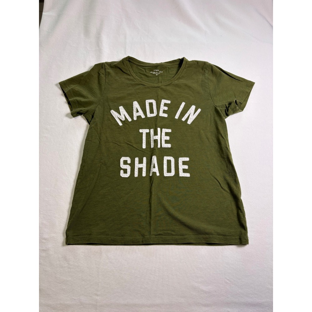 J.Crew, Graphic Tee, M, Olive Green, Made In The Shade Cotton T-Shirt